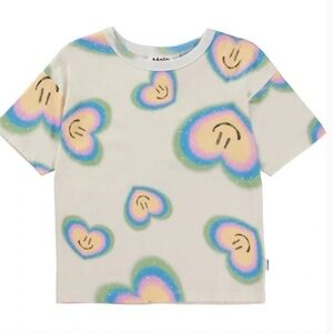 Girls Molo Rabecke Aura Hearts Blue shirt size 116 (6 US)